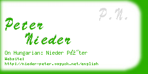 peter nieder business card